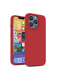 Ntech iPhone 13 Pro Max Siliconen backcover met microvezel Rood