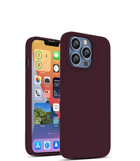 Ntech iPhone 13 Pro Max Siliconen backcover met microvezel Wine Rood