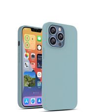Ntech iPhone 13 Pro Max Siliconen backcover met microvezel Mint Groen