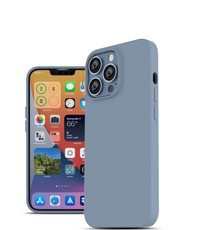 Ntech iPhone 13 Pro Siliconen backcover met microvezel  Licht Blauw