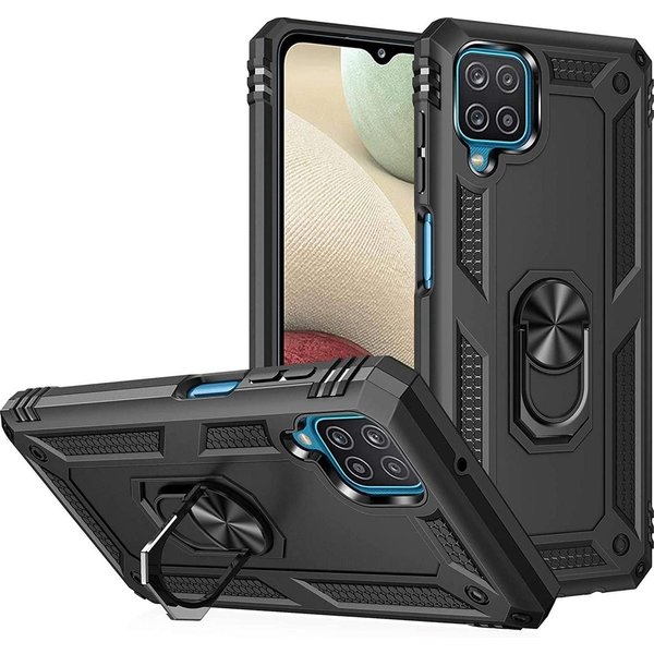 oTronica oTronica Armor Backcover Geschikt Voor Samsung Galaxy A12 (5G) Hoesje met ringhouder - Zwart