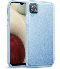 oTronica oTronica Backcover glitter hoesje voor Samsung Galaxy A12 Hoesje - Blauw