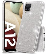 oTronica oTronica Backcover glitter hoesje voor Samsung Galaxy A12 Hoesje - Zilver