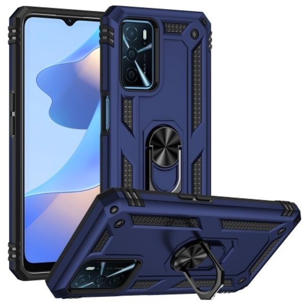 oTronica oTronica Armor Backcover voor Geschikt Voor Oppo A16 hoesje met ringhouder - Blauw