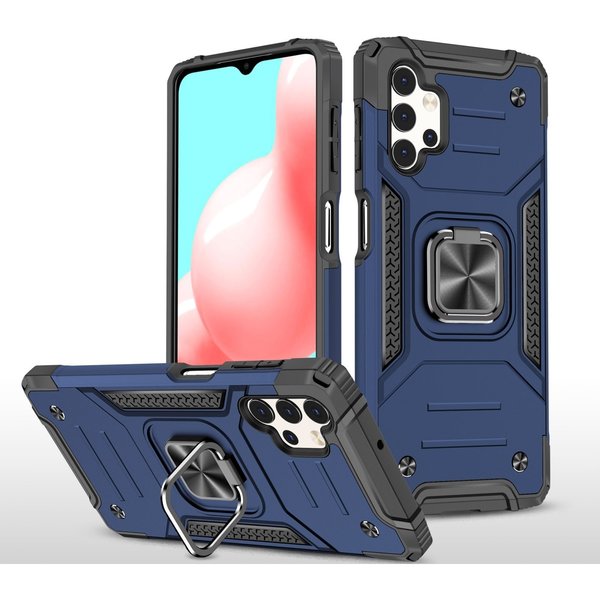 oTronica oTronica Armor Backcover Geschikt Voor Samsung Galaxy A32 (4G) hoesje met ring kickstand - Blauw