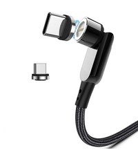 Ntech Magnetische usb c kabel 1M Zwart Snellader USB-C Kabel / Micro USB