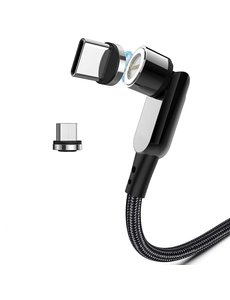 Ntech Magnetische usb c kabel 1M Zwart Snellader USB-C Kabel / Micro USB