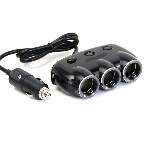 Ntech auto accessories sigarettenaansteker splitter - 2 Poorten USB - Auto Lader 3-delig - autolader usb - Autolader Splitter - Sigarettenaansteker - Auto Hub - Zwart