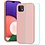 Ntech Hoesje Geschikt Voor Samsung Galaxy A22 hoesje - A22 5G hoesje Silicone Licht Rose - Galaxy A22 hoesje Liquid Silicone Soft Nano cover - 2pack Screenprotector Galaxy A22