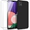 Ntech Hoesje Geschikt Voor Samsung Galaxy A22 hoesje - A22 5G hoesje Silicone Zwart - Galaxy A22 hoesje Liquid Silicone Soft Nano cover - 2pack Screenprotector Galaxy A22