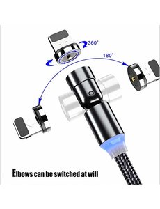 Ntech Geschikt voor iPhone Magnetische Oplaadkabel 1M Zwart