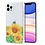 Ntech Siliconen Hoesje met bloemenprint  Geschikt voor iPhone 11 Pro Max Zonnebloemen – Transparant