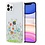 Ntech Siliconen Hoesje met bloemenprint  Geschikt voor iPhone 12 Pro Max Bloemenveld met vlinder Transparant