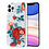 Ntech Siliconen Hoesje met bloemenprint  Geschikt voor iPhone 12 pro Max (Rozen) Transparant