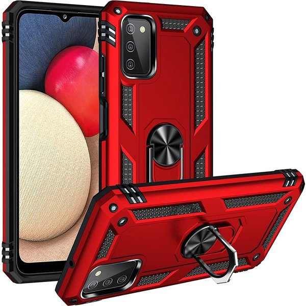 oTronica oTronica Armor Backcover Geschikt Voor Samsung Galaxy A22 (4G) hoesje met Ringhouder - Rood