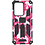 Ntech Hoesje Geschikt Voor Samsung Galaxy S20 Ultra Hoesje - Rugged Extreme Backcover Camouflage met Kickstand - Pink