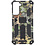 Ntech Hoesje Geschikt Voor Samsung Galaxy S21 Hoesje - Rugged Extreme Backcover Blaadjes Camouflage met Kickstand - Groen