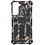 Ntech Hoesje Geschikt Voor Samsung Galaxy S21 Hoesje - Rugged Extreme Backcover Takjes Camouflage met Kickstand - Grijs