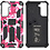 Ntech Hoesje Geschikt Voor Samsung Galaxy S21 Hoesje - Rugged Extreme Backcover Camouflage met Kickstand - Pink
