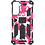 Ntech Hoesje Geschikt Voor Samsung Galaxy S21 Hoesje - Rugged Extreme Backcover Camouflage met Kickstand - Pink