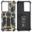 Ntech Hoesje Geschikt Voor Samsung Galaxy S21 Plus Hoesje - Rugged Extreme Backcover Blaadjes Camouflage met Kickstand - Groen