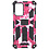 Ntech Hoesje Geschikt Voor Samsung Galaxy S20 Plus Hoesje - Rugged Extreme Backcover Camouflage met Kickstand - Pink