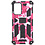 Ntech Hoesje Geschikt Voor Samsung Galaxy S20 Hoesje - Rugged Extreme Backcover Camouflage met Kickstand - Pink