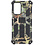 Ntech Hoesje Geschikt Voor Samsung Galaxy S20 FE Hoesje - Rugged Extreme Backcover Blaadjes Camouflage met Kickstand - Groen
