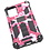 Ntech Hoesje Geschikt Voor Samsung Galaxy S20 FE Hoesje - Rugged Extreme Backcover Camouflage met Kickstand - Pink