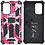 Ntech Hoesje Geschikt Voor Samsung Galaxy A72 (5G) Hoesje - Rugged Extreme Backcover Camouflage met Kickstand - Pink