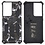 Ntech Hoesje Geschikt Voor Samsung Galaxy S21 Ultra Hoesje - Rugged Extreme Backcover Marmer Camouflage met Kickstand - Zwart