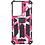 Ntech Hoesje Geschikt Voor Samsung Galaxy S21 Ultra Hoesje - Rugged Extreme Backcover Camouflage met Kickstand - Pink
