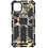 Ntech Hoesje Geschikt voor iPhone 11 Hoesje - Rugged Extreme Backcover Blaadjes Camouflage met Kickstand - Groen