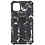 Ntech Hoesje Geschikt voor iPhone 11 Hoesje - Rugged Extreme Backcover Marmer Camouflage met Kickstand - Zwart