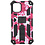 Ntech Hoesje Geschikt voor iPhone 12 Mini Hoesje - Rugged Extreme Backcover Camouflage met Kickstand Pink