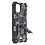 Ntech Hoesje Geschikt voor iPhone 12 Mini Hoesje - Rugged Extreme Backcover Takjes Camouflage met Kickstand - Grijs