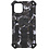 Ntech Hoesje Geschikt voor iPhone 12 Mini Hoesje - Rugged Extreme Backcover Marmer Camouflage met Kickstand - Zwart