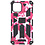 Ntech Hoesje Geschikt voor iPhone 12 Pro Max Hoesje - Rugged Extreme Backcover Camouflage met Kickstand - Pink