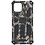 Ntech Hoesje Geschikt voor iPhone 12 Pro Max Hoesje - Rugged Extreme Backcover Takjes Camouflage met Kickstand - Grijs