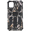 Ntech Hoesje Geschikt voor iPhone 12 (Pro) Hoesje - Rugged Extreme Backcover Takjes Camouflage met Kickstand - Grijs