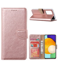 Ntech Samsung A53  / A53s hoesje bookcase Rose Goud - Samsung Galaxy A53 wallet case portemonnee hoesje -  A53 5G Hoes met Pasjeshouder cover