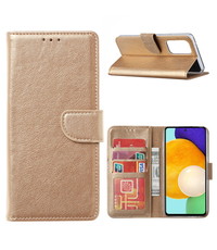 Ntech Samsung A53  / A53s hoesje bookcase Goud - Samsung Galaxy A53 wallet case portemonnee hoesje -  A53 5G Hoes met Pasjeshouder cover