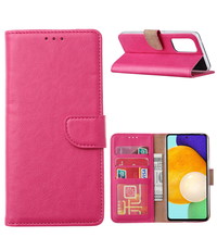 Ntech Samsung A53  / A53s hoesje bookcase Pink - Samsung Galaxy A53 wallet case portemonnee hoesje -  A53 5G Hoes met Pasjeshouder cover