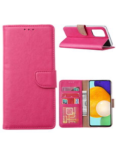 Ntech Samsung A53  / A53s hoesje bookcase Pink - Samsung Galaxy A53 wallet case portemonnee hoesje -  A53 5G Hoes met Pasjeshouder cover