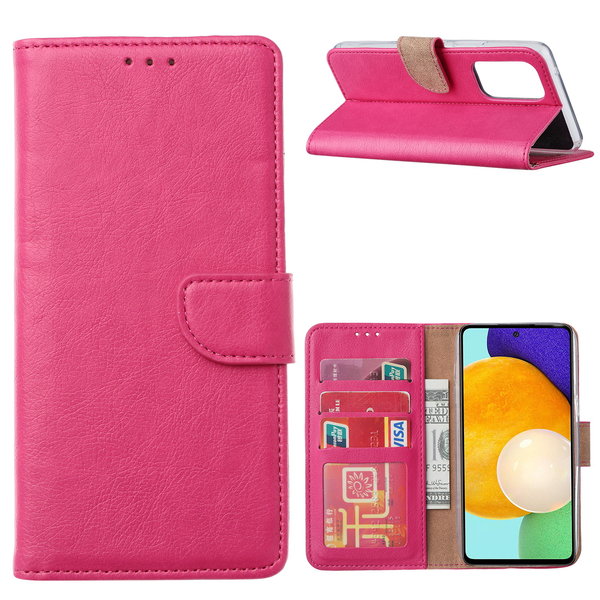 Ntech Hoesje Geschikt Voor Samsung Galaxy A53 / A53s hoesje bookcase Pink - Hoesje Geschikt Voor Samsung Galaxy A53 wallet case portemonnee hoesje - A53 5G Hoes met Pasjeshouder cover