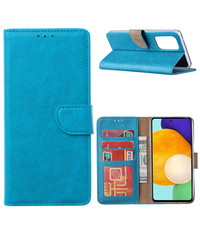 Ntech Samsung A53  / A53s hoesje bookcase Blauw - Samsung Galaxy A53 wallet case portemonnee hoesje -  A53 5G Hoes met Pasjeshouder cover