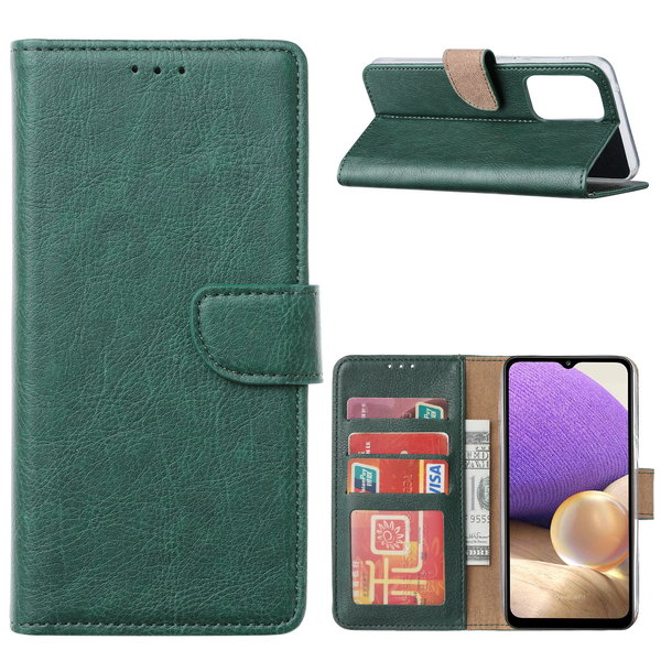 Ntech Hoesje Geschikt Voor Samsung Galaxy A33 hoesje bookcase Groen - Hoesje Geschikt Voor Samsung Galaxy A33 wallet case portemonnee hoesje - A33 5G Hoes met Pasjeshouder cover