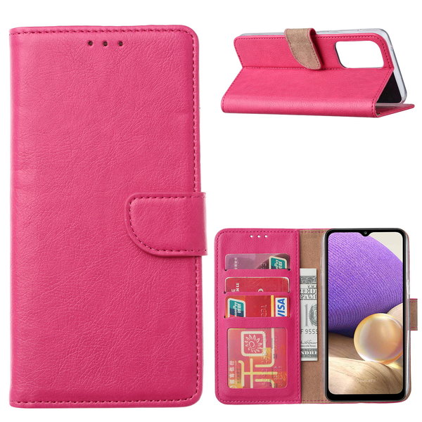 Ntech Hoesje Geschikt Voor Samsung Galaxy A33 hoesje bookcase Pink - Hoesje Geschikt Voor Samsung Galaxy A33 wallet case portemonnee hoesje - A33 5G Hoes met Pasjeshouder cover