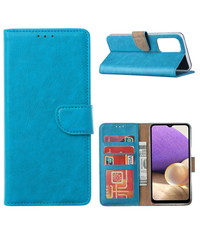 Ntech Samsung A33 hoesje bookcase Blauw - Samsung Galaxy A33 wallet case portemonnee hoesje -  A33 5G Hoes met Pasjeshouder cover