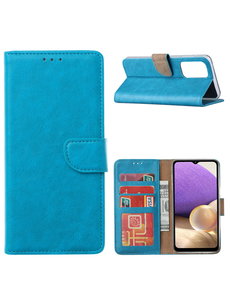 Ntech Samsung A33 hoesje bookcase Blauw - Samsung Galaxy A33 wallet case portemonnee hoesje -  A33 5G Hoes met Pasjeshouder cover